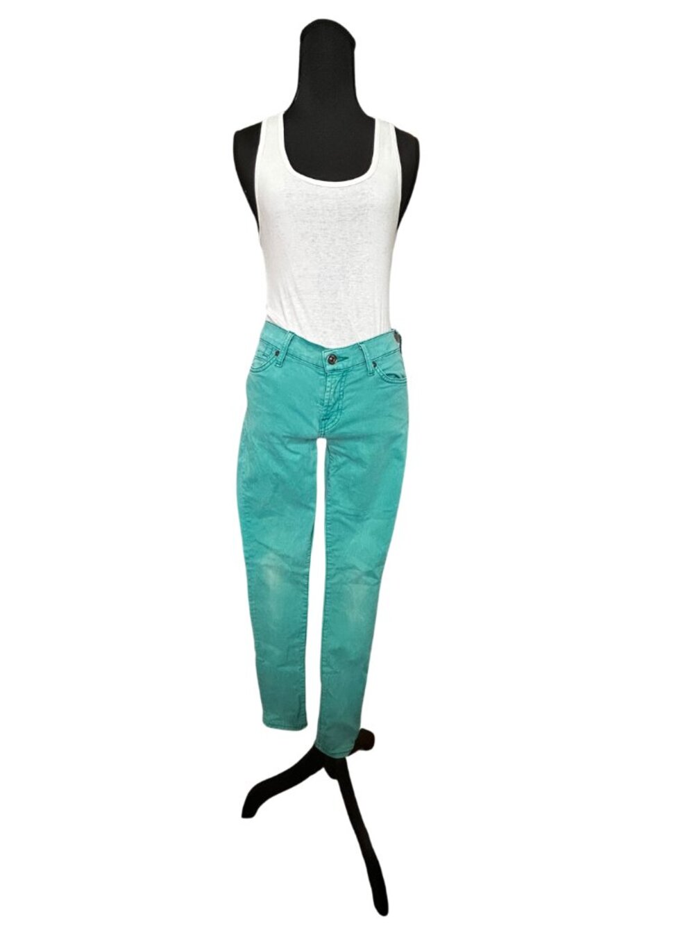 7 For All Mankind Turquoise Skinny Jeans